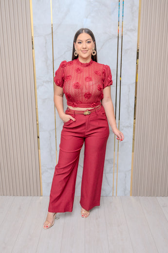 Red Belted Pants