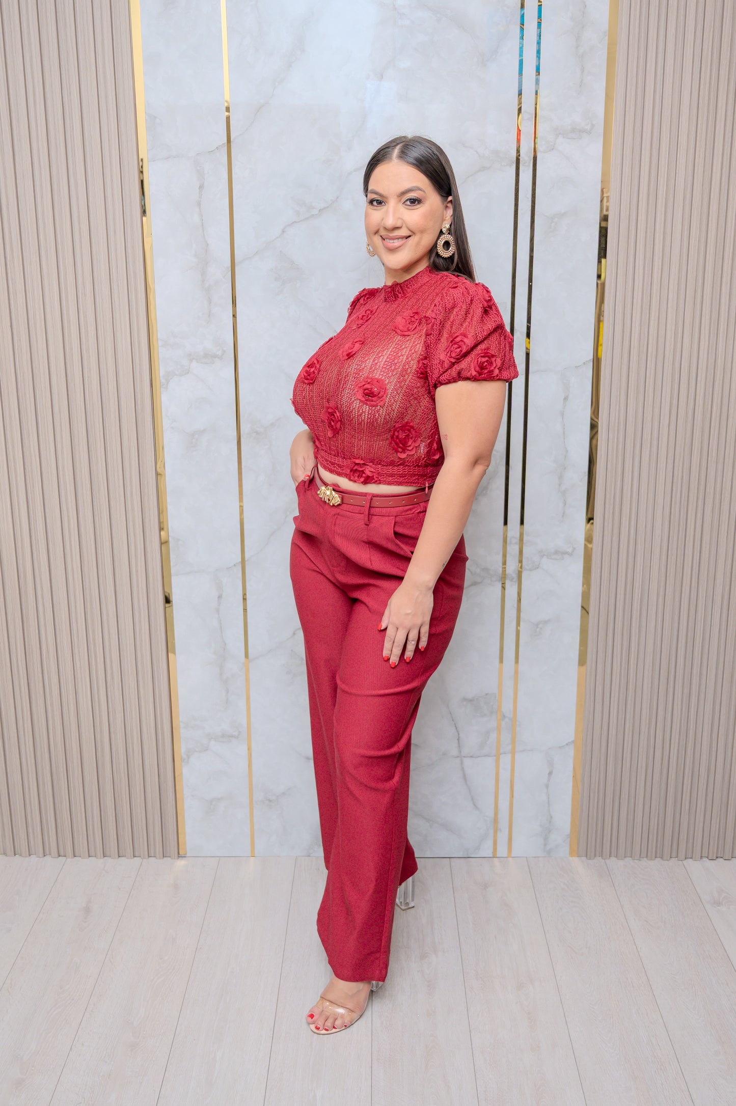 Red Belted Pants