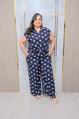 Dark Blue Polka Dot 2-piece Set