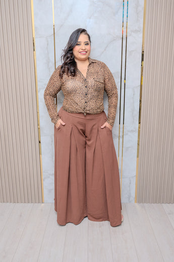 Brown Wide Leg Pants