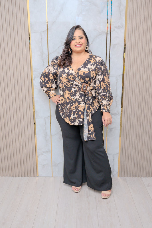 Nude Collar Shirt Blouse