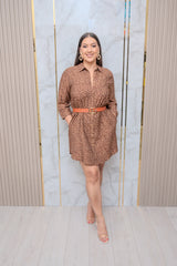 Animal Print Button Down Dress