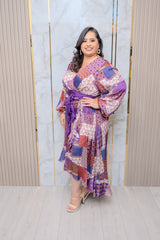 Purple Printed High Low Dress