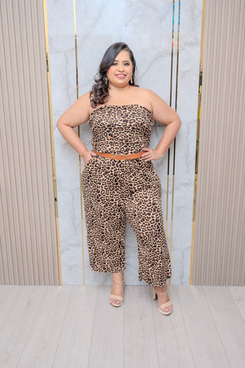 Animal Print Tube Capri Jumper