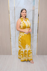 Mustard Belted Maxi Dress