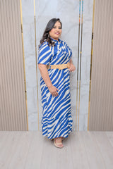 Blue Button Down Maxi Dress