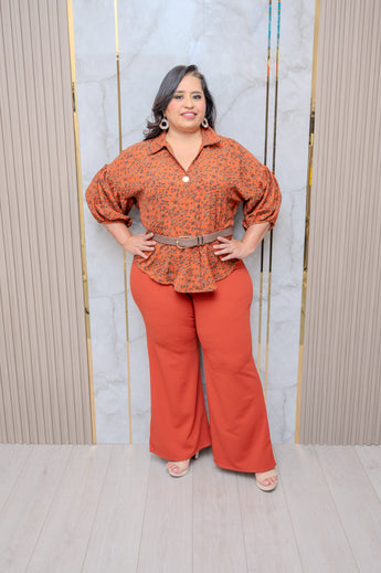 Rust Boot Cut Pants