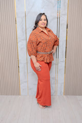 Rust Boot Cut Pants