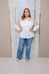 Ivory Lace Long Sleeve Top