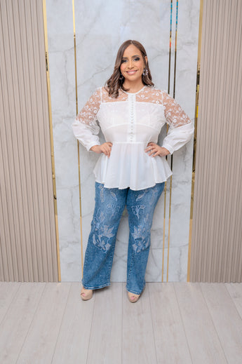 Ivory Lace Long Sleeve Top