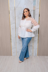 Ivory Lace Long Sleeve Top