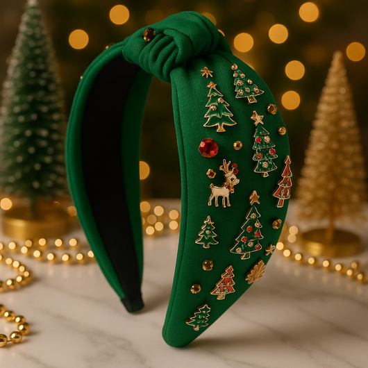 Green Christmas Jolly Headband