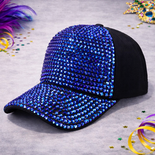 Black/Purple AB Rhinestone Cap