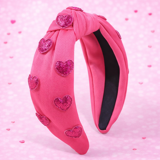 Rose Glitter Heart Headband