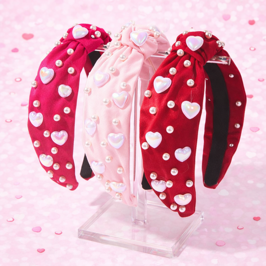 Iridescent Heart Pearl Pink Headband