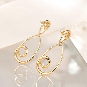 Textured Swirl Drop Earring