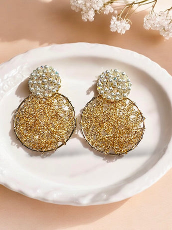 Pearl Statement Plated Earring