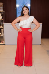 Red High Waisted Pants