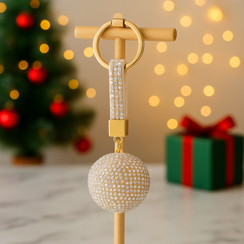 Snowball Sparkle Globe Keychain