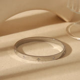 Silver Four Leaf Clover Bangle