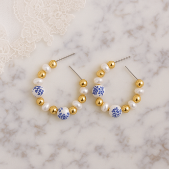 Midnight Delft Hoop Earring