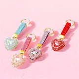Pink Rhinestone Bursting Heart Keychain