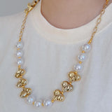 Heart and Pearl Beads Necklace