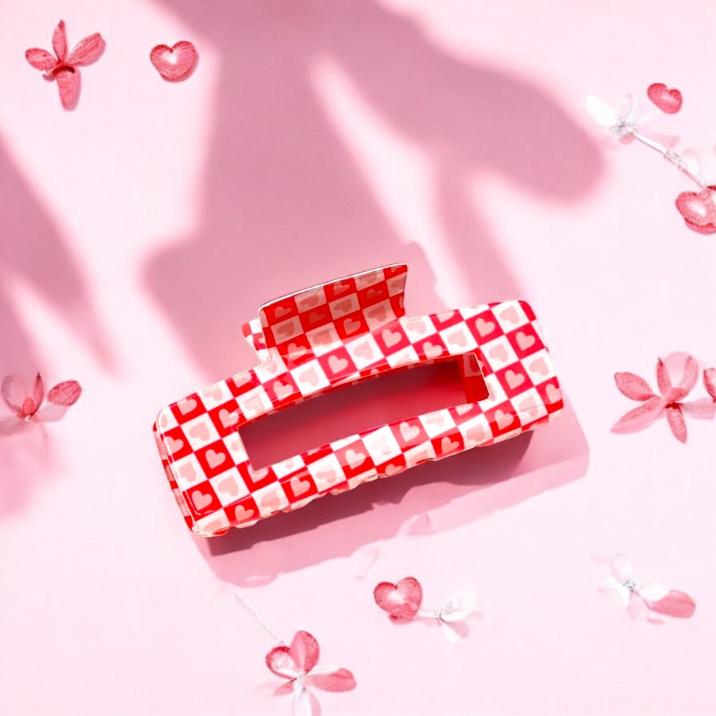 Rectangle Heart Hair Claw