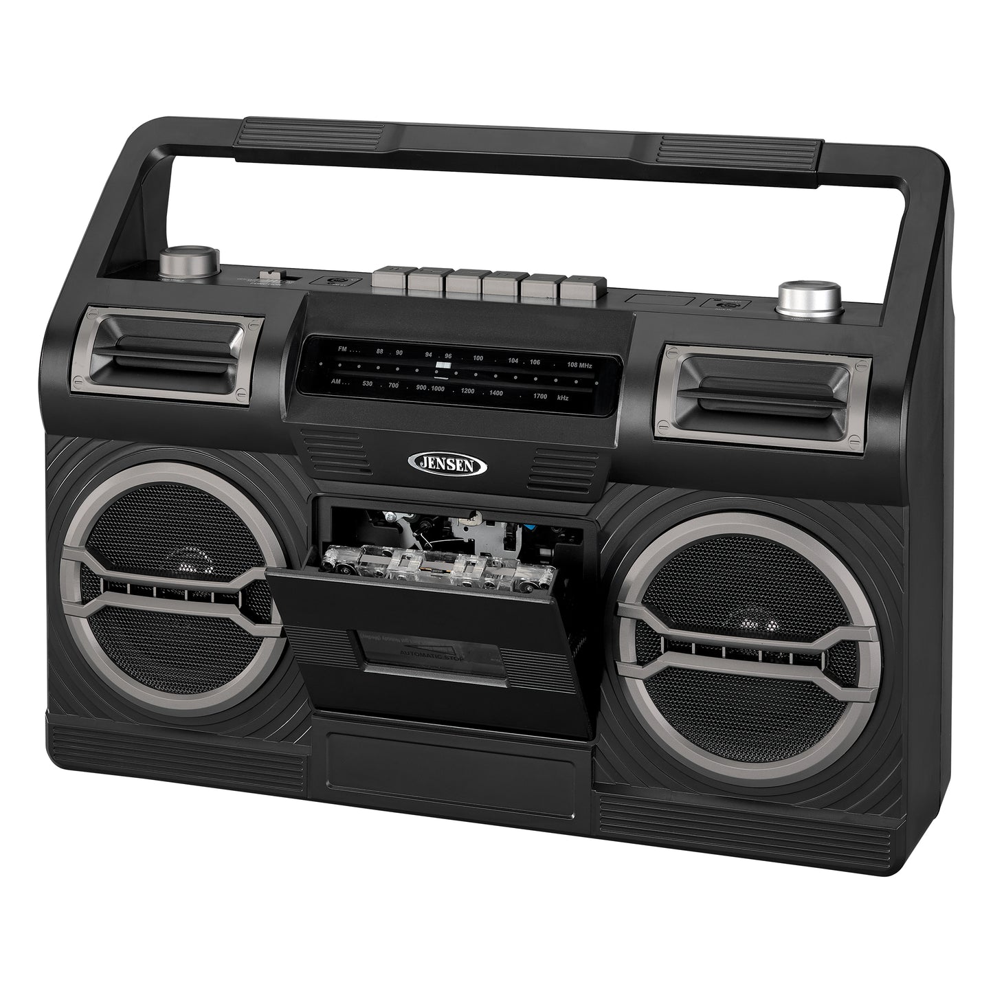 Jensen MCR-500 Portable Boombox Cassette Player/ Recorder AM/ FM Radio (Black)