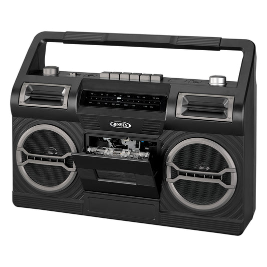 Jensen MCR-500 Portable Boombox Cassette Player/ Recorder AM/ FM Radio (Black)
