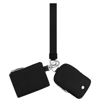 Black Dual Pouch Wristlet
