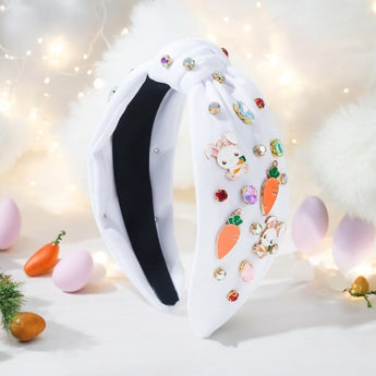 Easter Bunny Carrot Headband with Gemstones