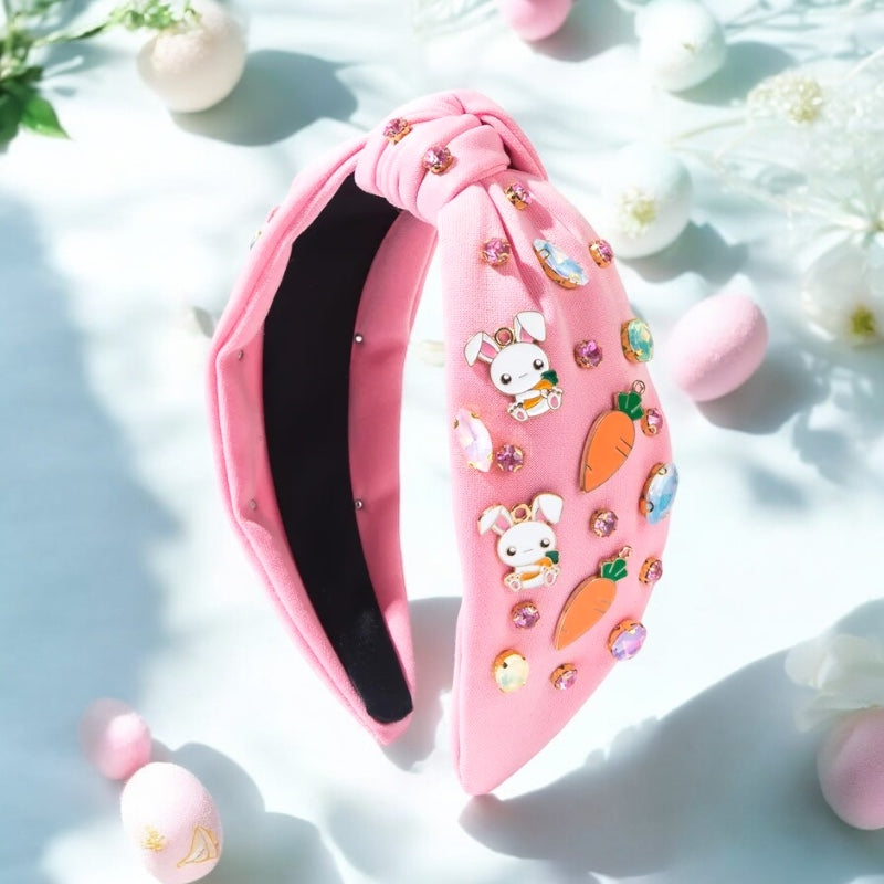 Easter Bunny Carrot Headband with Gemstones