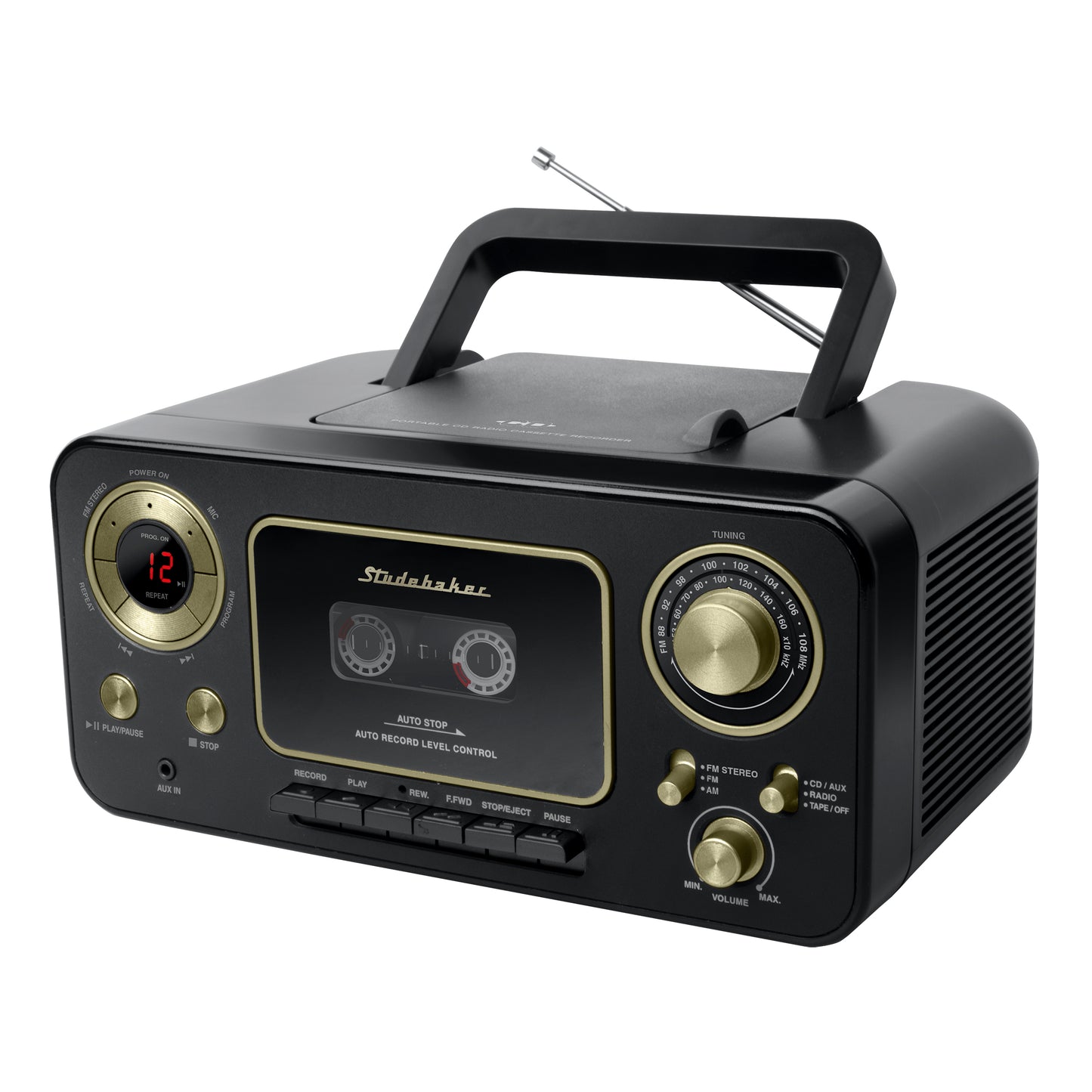 Studebaker Portable CD/ AM/FM Radio/ Cassette Player/ Recorder