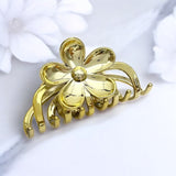 Metallic Flower Hair Claw