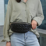 Black Wide Shoulder Waist Bag