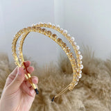 Baroque Rhinestone & Pearl Double Headband