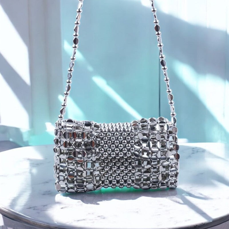 Beading Hollow Square Flip Cover Bag