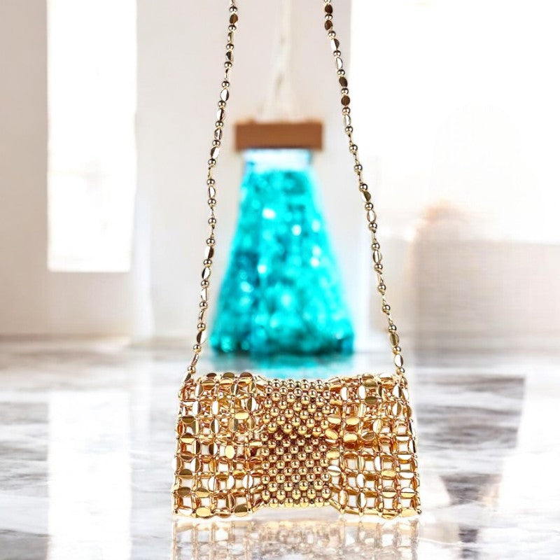 Beading Hollow Square Flip Cover Bag