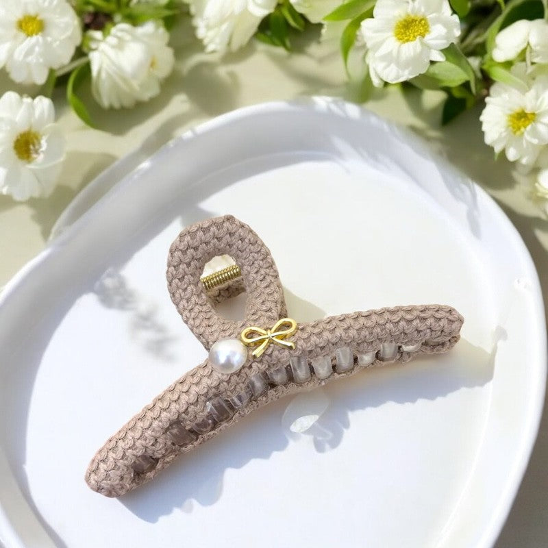 Pearl Detail Crochet Hair Claws