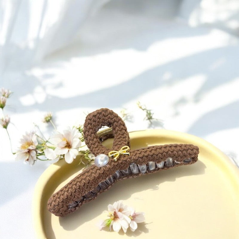 Pearl Detail Crochet Hair Claws