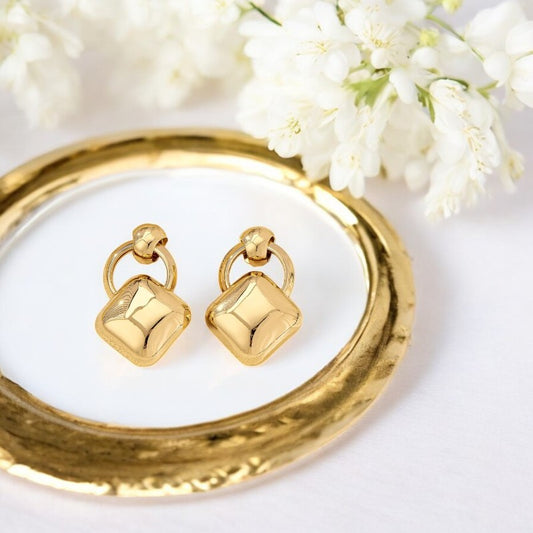 Modern Square Drop Earring