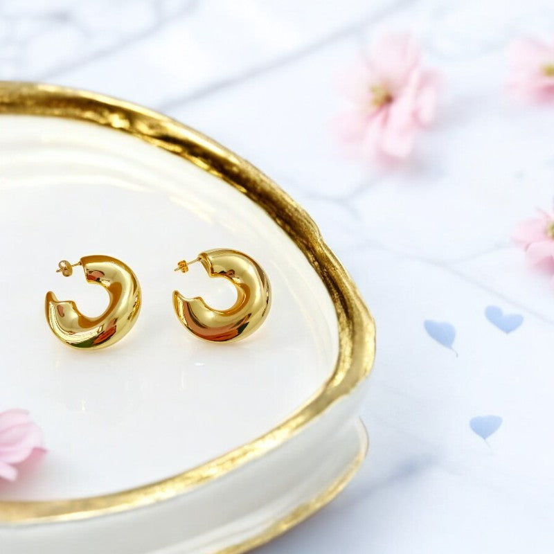 C Shape Hoop Earring