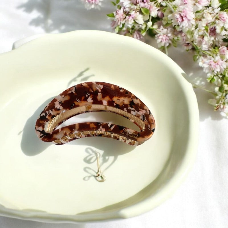 Large Marble Color Block Moon Hair Claws