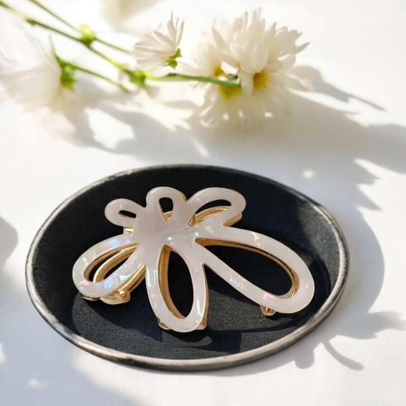 Flower Marble Hair Claw