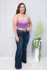 Purple Studs Tube Crop Top
