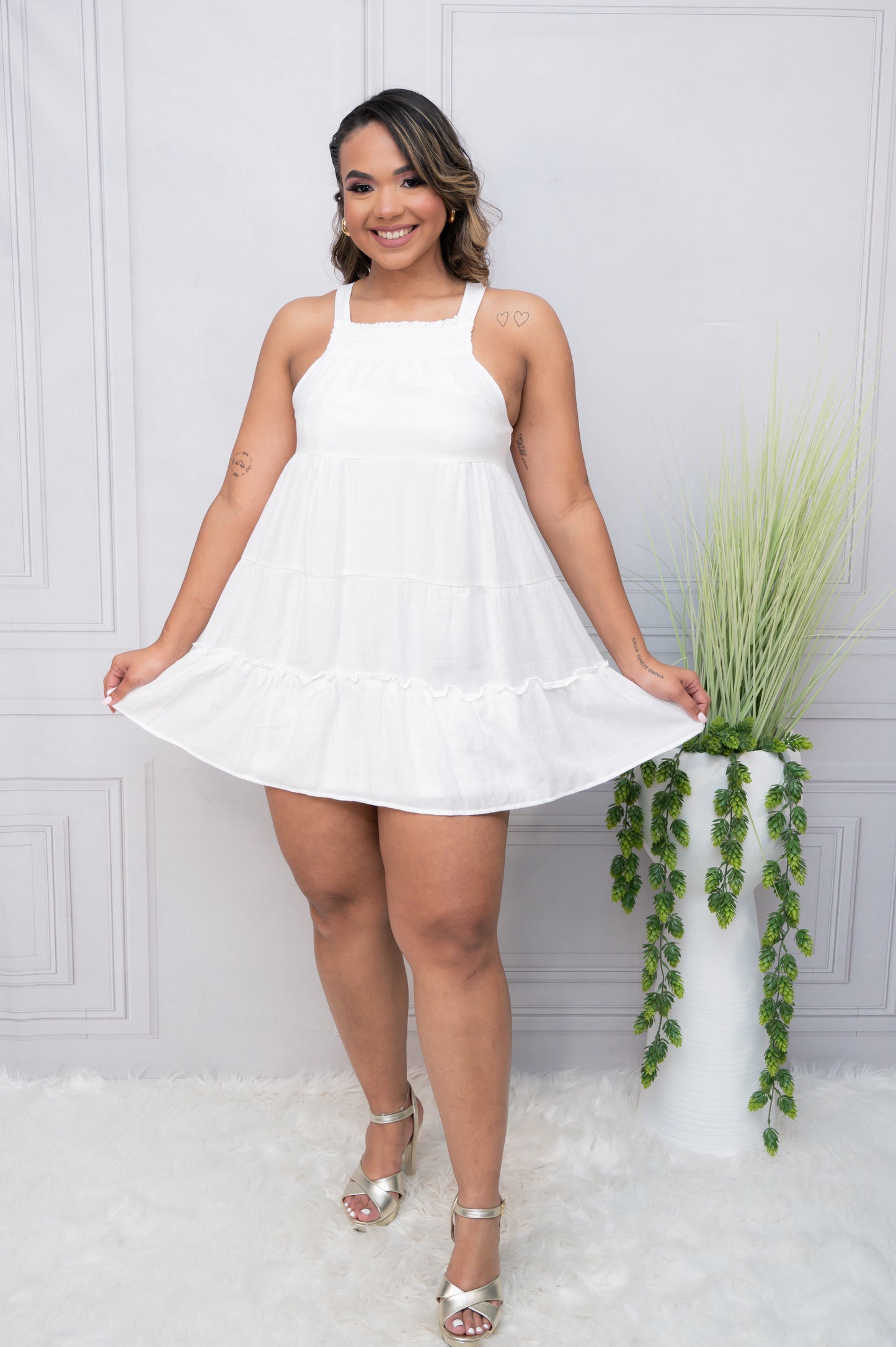 White Flare Dress