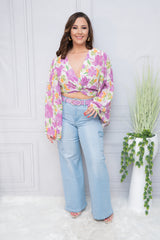 Ivory Twisted Long Sleeve Blouse