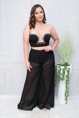 Black Rhinestone Corset Bustier