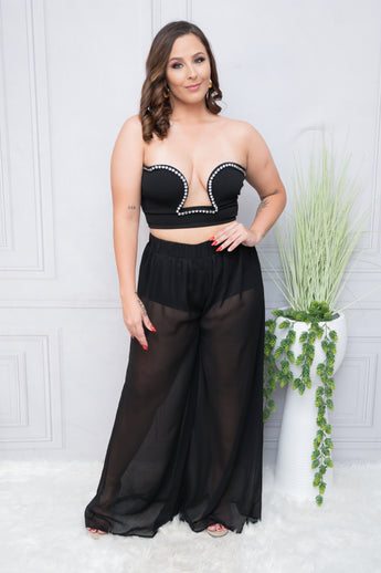 Black Rhinestone Corset Bustier